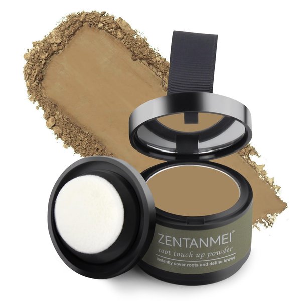 ZENTANMEI Root Touch Up Hairline Powder for Women & Men, Gray Hair Cover Up, Hairline Shadow Powder Waterproof & Windproof, 0.14 oz Root Cover Up Powder for Thinning Hair (Medium Blonde)