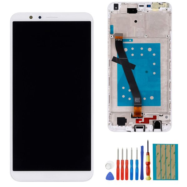 New LCD Display Compatible with Huawei Mate SE/Honor 7X BND-AL10 L21 L24 TL10 (Huawei Logo) Assembly digitizer White Display with Frame+ Tools