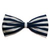 Striped Hair Bows (Alligator Clip, Blue & White)