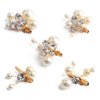 Sppry Small Sparkly Pearl Rhinestone Hair Clips - Butterfly Hair Accessories for Bridal Women Girls in Wedding Prom Party, Set of 5 PCS (Gold)