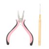 Hair Extension Tools, 3 Hole Mini Pliers Hair Extension Hook Needle Set Stainless Steel Hair Extension Pliers Wig Tools Pliers Hair Extension Removal Accessory for DIY and Salon Use