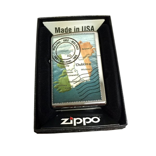 Zippo Custom Lighter - Irish Postage Stamp - Regular High Polished Chrome