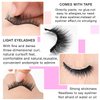 5 Pairs Pack Self Adhesive Eyelashes False Lashes Natural Look Lash Extensions Reuseable Waterproof Wispy Fluffy Lashes Self Adhesive Lashes with Tweezer, Short Eyelashes