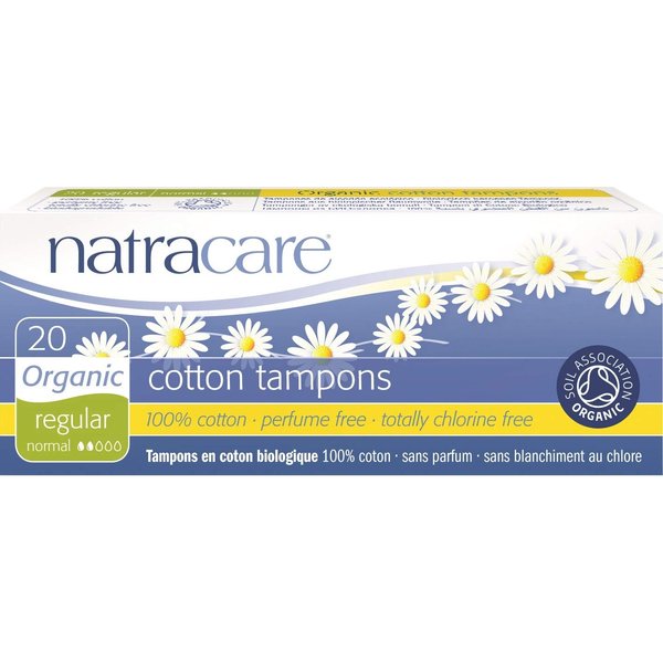 20 Organic Cotton Tampon No Applicator Regular- 5 Boxes