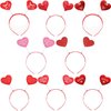 Trounistro 8 Pack Valentine's Day Heart Headband Glitter Heart Headbopper for Valentine Party Decoration Gift