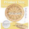 Cheardia 8 Pack Bamboo Paper Plate Holders, 10 Inches Reusable Wicker Charger Plates for Dinner Plates Natural Hand Woven Wicker Paper Plate Baskets for Home Party Daily Dinning Picnic