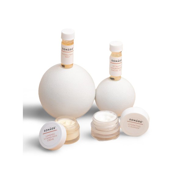 Sonage Sample Kit- 4 Piece Trial Size Skincare Set: Cleanser, Toner, Serum, Moisturizer (Hydrate)