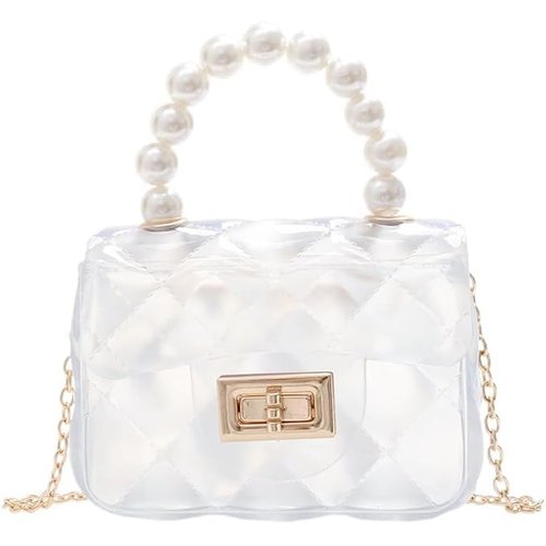 BEABLINGER Little Girls Cute Mini Crossbody Kids Purse Shoulder Bag Handbag For Toodler Girl Birthday Gift Dress Up Pretend Play Toy Coin Pouch Holiday Gift Party Gift Christmas Gift (4.Clear)