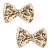 Love Fairy 3-Inch Glitter Bow Hairpin - Sparkling Sequin Bow Tie Hair Clip for Girls,Teens, and Women (Champagne Gold)