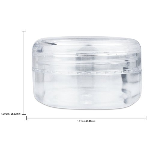 Beauticom 15 gram/15ml Empty Clear Small Round Travel Container Jars with Lids for Make Up Powders, Eyeshadow Pigments, Lotions, Creams, Lip Balm, Lip Gloss, Samples (6 Pieces, Clear Lid)