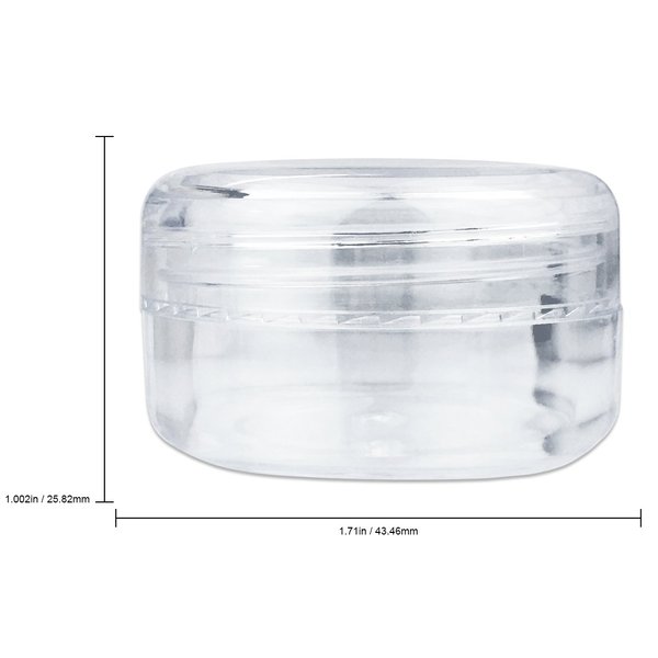 Beauticom 15 gram/15ml Empty Clear Small Round Travel Container Jars with Lids for Make Up Powders, Eyeshadow Pigments, Lotions, Creams, Lip Balm, Lip Gloss, Samples (6 Pieces, Clear Lid)