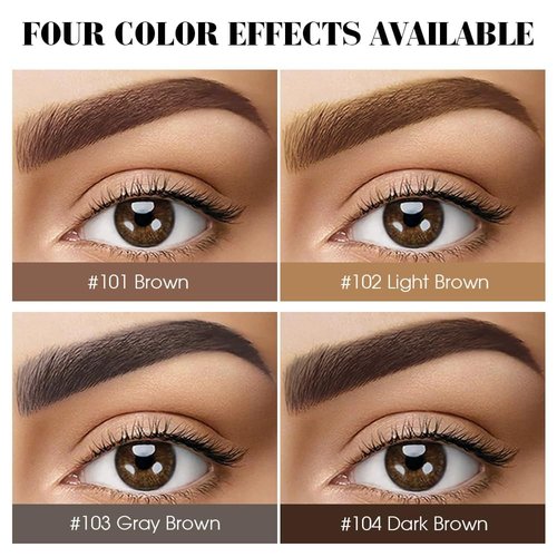 LSxia 2 Pcs Peel Off Tattoo Eyebrow Gel Set, Natural Color Eye-Brow Gel Long-Lasting Waterproof Eyebrow Tattoo, Easy Peel Off Eyebrow Brow Tattoo Makeup -Up To 3 Days (Brown)