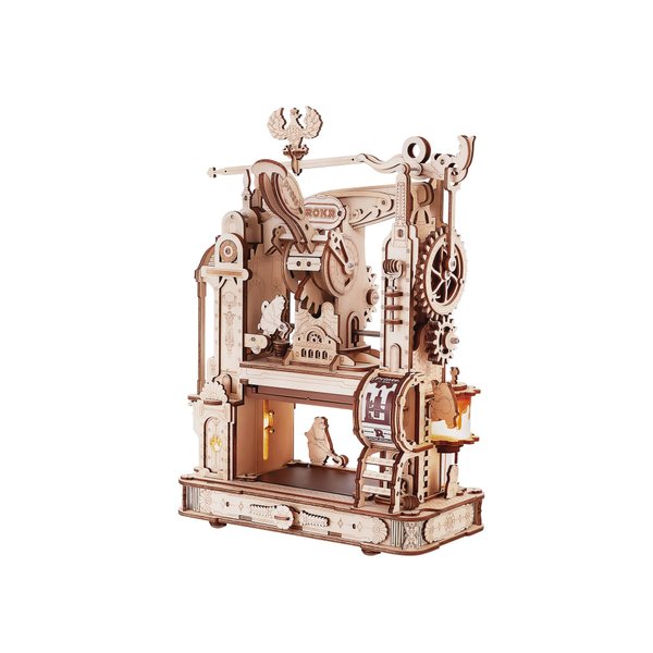 ROKR 3D Puzzle for Adults, Classic Printing Press Wooden Puzzles Model Building Kits, DIY Wood Crafts Cool Toys Birthday, Collage Aesthetic, STEM Art Hobbies for Men Women (LK602)