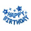 HiParty 23pcs Birthday Balloons Banner, 3D Blue Premium Mylar Foil Ecofriendly Letter Happy Birthday Banner with 5pcs Star Balloons Kits for Kids Boys Men Adults Birthday Party Decorations Supplies