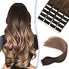 Sindra Hair Extensions Tape in Real Human Hair 22Inch Balayage Dark Brown to Chestnut Brown and Dirty Blonde Tape in Hair Extensions Human Hair Remy Hair 20Pieces 50Gram(tape#2/6/18 22inch)