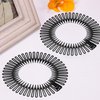 6 PCS Full Circular Stretch Comb Headbands Plastic Flexi Comb Circle Headbands with Teeth for Women's Hair Flexible Plastic Circle Comb Women Lady Stretch Plastic Full Circle Hair Comb (Black)