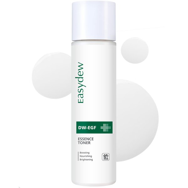 EASYDEW DW-EGF Essence Toner - Hydrating Booster and Skin-Smoothing Face Toner for Improved Skin Elasticity and Texture with EGF Peptide, Squalane, Hyaluronic Acid - for All Skin Types, 4.9 fl.oz.