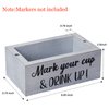 Double Solo Disposable Cup Holder with Marker Slot Mark Your Cup and Drink Up Drink Dispenser Wood Utensil Mouthwash Dispenser Farmhouse Rustic Kitchen Bar Halloween Party Wedding Decor,Hostess Gifts