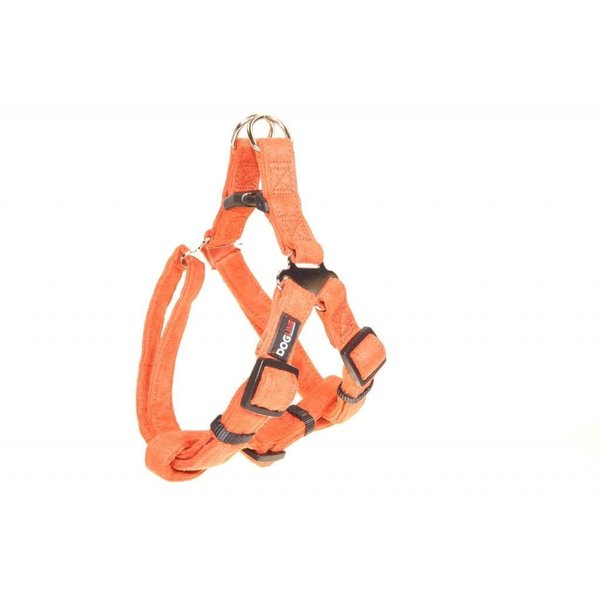 Dogline 11 to 15-Inch Length by 5/8-Inch Width Comfort Microfiber Soft Padded Step-in Puppy Dog Harness with Nylon Reinforcement, X-Small, Orange