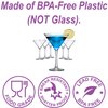 Amazing Abby - Vesper - 10-Ounce Plastic Martini Glasses (Set of 6), Plastic Cocktail Glasses, Reusable, BPA-Free, Shatter-Proof, Dishwasher-Safe, Perfect for Poolside, Outdoors, Camping, and More