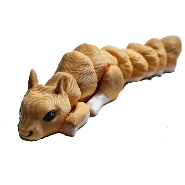 Flexibabies Cute Mini Baby Squirrel Articulated 3d Printed 3.5" pet Fidget Toy
