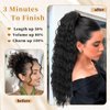 TYQ Curly Ponytail Extension Drawstring Ponytail for Black Women Natural Black Curly Clip in Hair Extensions Ponytail Extension Synthetic Hairpiece for Daily Party(18 Inch,Natural Black)