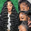 Nognut 20 Inch HD Transparent Lace Frontal Wigs Human Hair 13x6 Body Wave Lace Front Wigs Human Hair Pre Plucked 180% Density Glueless Wigs Human Hair for Women