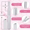 2 Pcs Electric Eyebrow Trimmer Women Precision Face Razors Mini Shaver Battery Operated Small Facial Hair Remover with Comb Personal Epilator for Face Neck Fuzz Lips Body Arms Leg (Pink, Silver)