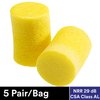 3M Ear Plugs, 5 Pairs/Poly Bag, E-A-R Classic VP312-1201, Uncorded, Disposable, Foam, NRR 29, For Drilling, Grinding, Machining, Sawing, Sanding, Welding