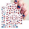8 Sheets 4th of July Nail Art Stickers Decal,Independence Day Nail Decals 3D Self Adhesive American Flag Firework Eagle Nail Design Patriotic Nail Accessories Memorial Day Nail Decorations for Women