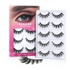 Fake Eyelashes Natural Wispy Cat Eye Lashes 3D Fluffy Faux Mink Lashes 15MM Lightness Comfortable Strip Lashes Pack by ESHARP,5 Pairs