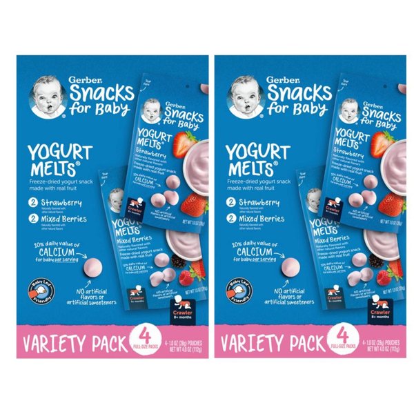 Gerber Baby Snacks, Yogurt Melts, Baby Food, Strawberry and Mixed Berry 1 Ounce (Pack of 8)