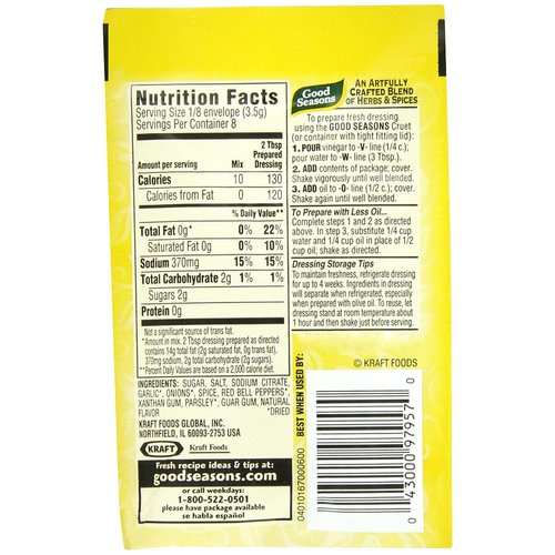 Good Seasons Mild Italian Dressing & Recipe Seasoning Mix (24 ct Pack, 1 oz Packets)