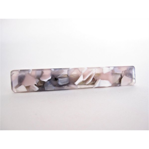 Generic 2 1/2 inch gray multi-color marbled alligator hair clip barrette