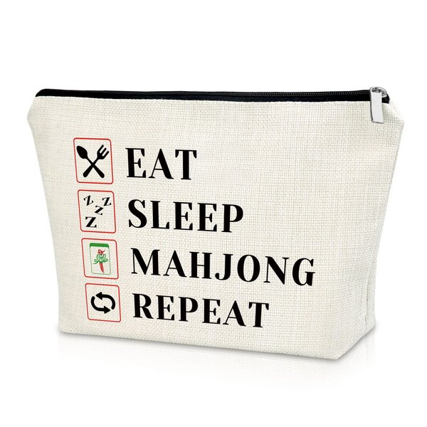 Sazuwu Mahjong Gifts for Women Mahjong Lover Gifts Makeup Bag Mahjong Game Gifts Birthday Gifts for Friend Female Cosmetic Bag Mahjong Player Gift Thanksgiving for Her Cosmetic Travel Pouch