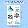 24 Sheets (144 PCS) Swimming Swim Team Temporary Tattoos Stickers, Swimming Swim Team Pool Sport Making Waves Party Favors Supplies Birthday Decorations Gifts for Swimmers Kids Teens Boys Girls