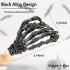 Halloween Hair Clips Skeleton Hair Claw Black Steel Halloween Hair Accessories Horror Non-Slip Claw Clip for Women Thick And Thin Hair (1 Count)