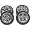 4Pcs Black Tires,48mm Simulation Rubber Wheel,Tire and Wheel Sets DIY,Tire Wheel Model,RC Spare Parts Easy Installation Small in Size,Remote and App Controlled Vehicles and Parts,Wheels and Tires