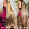 ALLRUN Highlight Lace Front Wig Human Hair 13x6 Highlight Wigs Human Hair Straight P4/27 Highlight Ombre Human Hair Honey Blonde Wig Hd Lace Front Wigs Pre-Plucked With Baby Hair 20 Inch