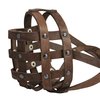 Real Leather Dog Basket Muzzle #112 Brown (Circumference 13", Snout Length 3") English Bulldog, Boxer