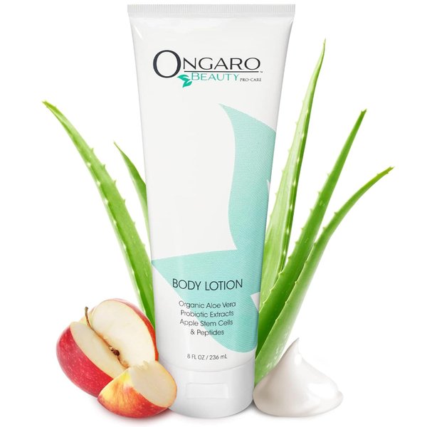 Ongaro Beauty Organic Body Lotion with Light Apricot Citrus Scent - Probiotic, Anti-Aging, 24-Hour Hydration - Paraben-Free Body Lotion for All Skin Types​