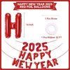 Red Happy New Year 2025 Balloons, 16 Inch 2025 Foil Number Balloons, 2025 New Years Decorations for New Years Eve Party Supplies 2025 New Years Eve Décor