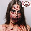 8 Sheets Halloween Face Tattoo Stickers, Horror Realistic Eyeball Handprint Bloody Wound Stitch Scar Scab Waterproof Temporary Face Tattoo Sticker for Halloween Masquerade Prank Makeup Props