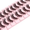 Veleasha Clear Band Lashes 10 Pairs Pack D Curl Russian Strip Lashes,Natural Look Transparent Soft Band Faux Mink Eyelashes for Eye Makeup (D03-T)