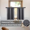 XTMYI Small Window Curtains for Bathroom,Waterproof Short Blackout Kitchen Curtains 24 Inch Length Sets for Cafe,Grey