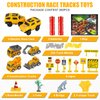 260 PCS Construction Race Tracks for Kids Toys, 2 Electric Cars, 4 Construction Cars, 1 Map & Flexible DIY Track Set, Engineering Toys for 3 4 5 6 Year Old Boys Girls
