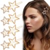 SmallCat 8pcs Star Hair Clips, Gold Rhinestone Star Hair Barrettes, Elegant Star Hair Accessories, Metal Crystal Double Star Hair Pins for Women for Daily Use, Festival, Parties