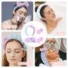 CAVETEE 6 Pack Spa Headband for Washing Face, Makeup Headband for Washing Face, Cute Puffy Bubble Headband Bow Tie Spa Headband with Washing Face Wristband Set for Women Girl