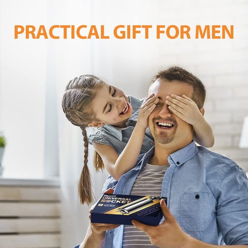 Universal Socket Tools Gifts for Men: Fathers Day Birthday Gift for Dad Husband Him Women 1/4"-3/4"(7-19mm) Super Socket Set Impact Power Drill Adapter Unique Cool Gadgets