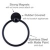 Magnetic Towel Ring Hand Towel Holder Towel Rack Towel Hook Hanger for Refrigerator, Kitchen Stove, Oven, Dishwasher, Sink, Laundry Washing Machine Black